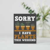 Pflanze Lover Funny Weekend Forecast Gartenanlage Postkarte (Stehend Vorderseite)