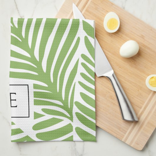 Pflanze Lover für das mongram Leaf-Muster Geschirrtuch (Viertel Falte)