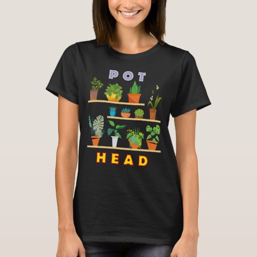 Pflanze Lover Gardener Unglaublich witzig Pot Head T-Shirt (Vorderseite)