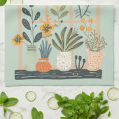 Pflanze Lover gepunktete Pflanze auf Fensterfläche Geschirrtuch (Gefaltet)