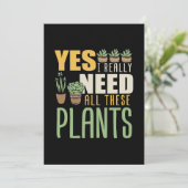Pflanze Lover Ich brauche wirklich all diese Pflan Dankeskarte (Stehend Vorderseite)