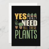 Pflanze Lover Ich brauche wirklich all diese Pflan Dankeskarte (Vorne/Hinten)