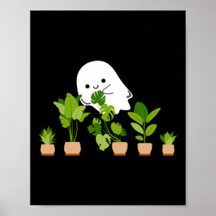 Pflanze Lover Niedliche Halloween-Ghost-Geschenk Poster
