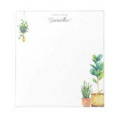 Pflanze Lover Pflanze des Wasserfarbenhauses Perso Notizblock (Vorderseite)