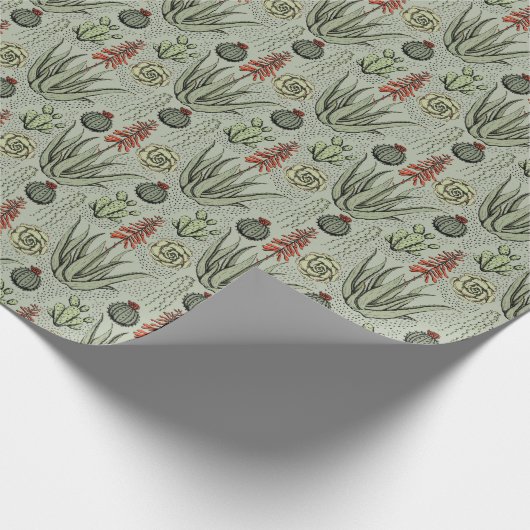 Pflanze Lover Sage Green Aloe Vera Succulents Cact Geschenkpapier (Ecke)