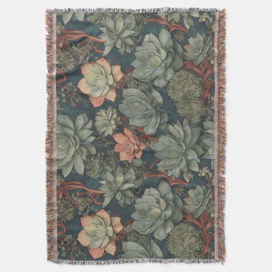 Pflanze Lover Succulents Muster Decke (Vorderseite Vertikal)