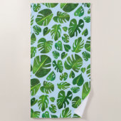 Pflanze Lover Tropical Monstera Leaf Wasserfarbe Strandtuch (Vorderseite)