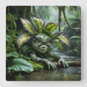 Pflanze Lover-Uhr Quadratische Wanduhr (Vorderseite)