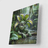 Pflanze Lover-Uhr Quadratische Wanduhr (Winkel)