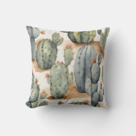 Pflanze Lover's Paradise Cactus Watercolor Kissen