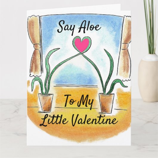 Pflanze Lover's Valentine, sag Aloe zu meinem Klei Karte (Vorderseite)