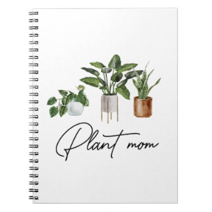 Pflanze Mama Aquarellhaus Pflanze Notizblock