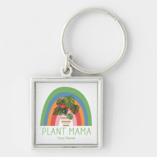 Pflanze Mama Boho Rainbow Garden Monstera Blätter Schlüsselanhänger