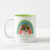 Pflanze Mama Boho Rainbow Garden Monstera Blätter Zweifarbige Tasse (Links)