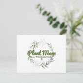 Pflanze Mama Botanischer Dank Postkarte (Stehend Vorderseite)