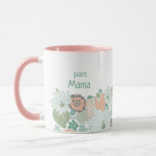 Pflanze Mama Cactus succulents personalisieren Tas Tasse (Links)