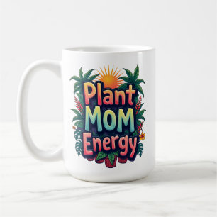 Pflanze Mama Energy - Retro Groovy 70 Kaffeetasse