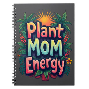 Pflanze Mama Energy - Retro Groovy 70 Notizblock