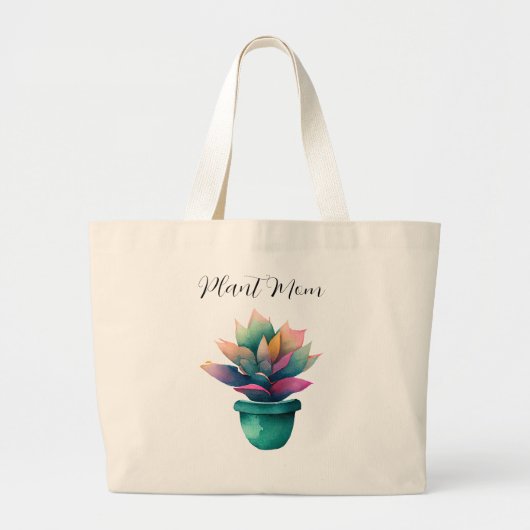Pflanze Mama Farbenfrohe Wasserfarbe Pflanze Jumbo Stoffbeutel (Vorne)