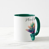 Pflanze Mama Farbenfrohe Wasserfarbe Pflanze Tasse (VorderseiteRechts)