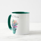 Pflanze Mama Farbenfrohe Wasserfarbe Pflanze Tasse (Vorderseite Links)