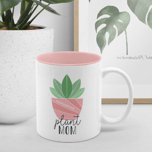 Pflanze Mama Niedliche Personalisierte Pflanze L Zweifarbige Tasse