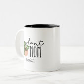 Pflanze Mama | Niedliche Personalisierte Pflanze L Zweifarbige Tasse (Vorderseite Links)