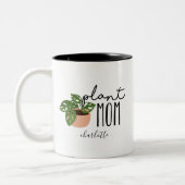 Pflanze Mama | Niedliche Personalisierte Pflanze L Zweifarbige Tasse (Links)