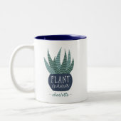Pflanze Mama | Personalisierte Pflanze Liebhaber Zweifarbige Tasse (Links)