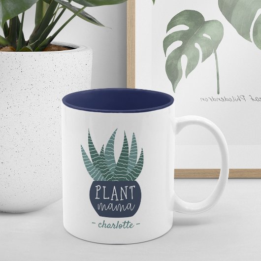 Pflanze Mama | Personalisierte Pflanze Liebhaber Zweifarbige Tasse