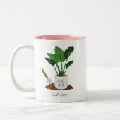 Pflanze Mama Personalisierte Pflanze Zweifarbige Tasse (Links)