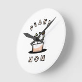 Pflanze Mama Runde Wanduhr (Winkel)