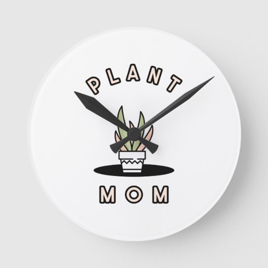 Pflanze Mama Runde Wanduhr (Vorderseite)