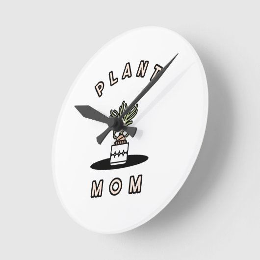 Pflanze Mama Runde Wanduhr (Winkel)