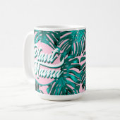 Pflanze Mama Turquoise Pink Monstera Jungle Blätte Kaffeetasse (Vorderseite Links)