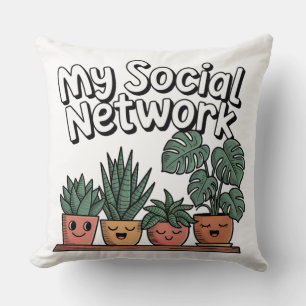 Pflanze Mama und Vater My Social Network Pflanze L Kissen