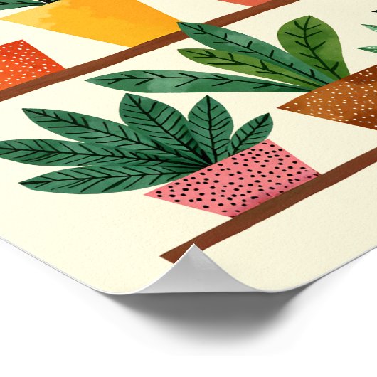 Pflanze Mama Wasserfarbe Poster (Ecke)