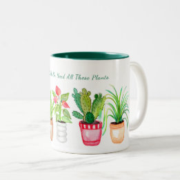 Pflanze Mama Wasserfarbige gegossene Häuser Funny Zweifarbige Tasse