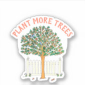 Pflanze Mehr Bäume Pfirsichbaum Aufkleber (Vorderseite)