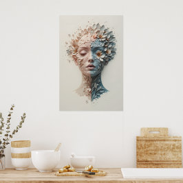 Pflanze-Mensch Fusionspaket Abstrakte Mauer Kunst Poster