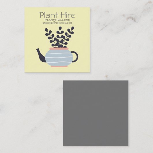 Pflanze mieten moderne Pflanze Pastell Quadratische Visitenkarte (Vorne/Hinten)
