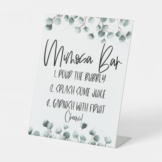 Pflanze Mimosa Bar Sockelschild (Vorderseite)