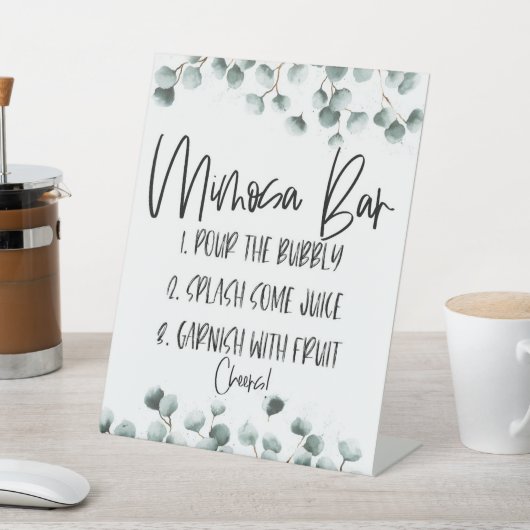 Pflanze Mimosa Bar Sockelschild (In SItu)