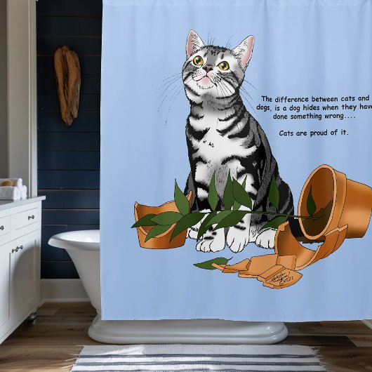 Pflanze Mischief Cat Duschvorhang