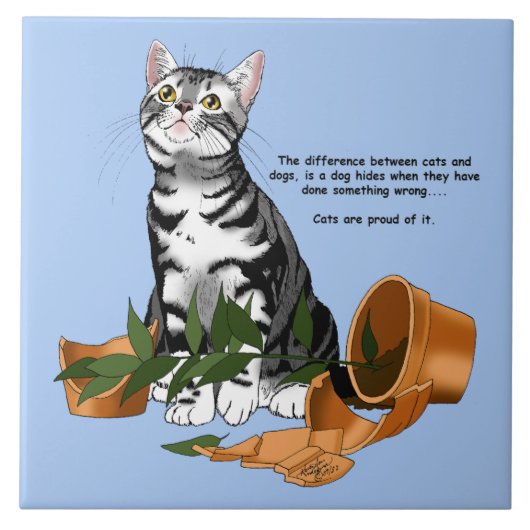 Pflanze Mischief Cat Fliese (Vorderseite)