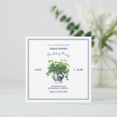 Pflanze mit antiker Vase Geburtstag Einladung (Stehend Vorderseite)