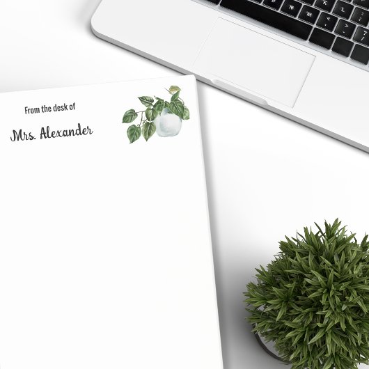 Pflanze mit Aquarellfarben, modern vom Schreibtisc Post-it Klebezettel