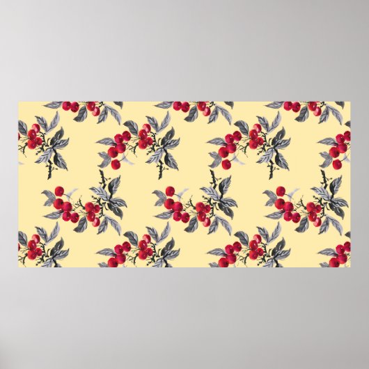 Pflanze mit Aquarellgarten Poster (Vorne)