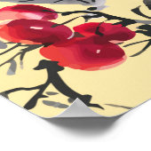 Pflanze mit Aquarellgarten Poster (Ecke)