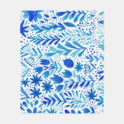 Pflanze mit Blumenwasser Nahtlose Textur Fleecedecke (Vorderseite)